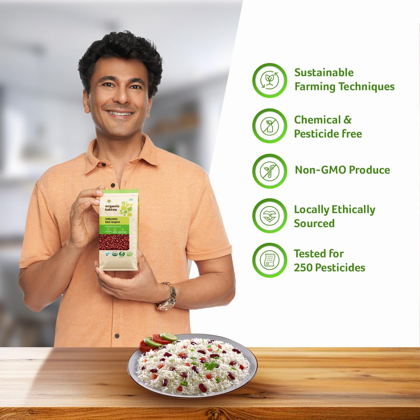 Organic Tattva, Organic Red Rajma (Red Kidney Beans) 500 Gram | Gluten Free And Unpolished