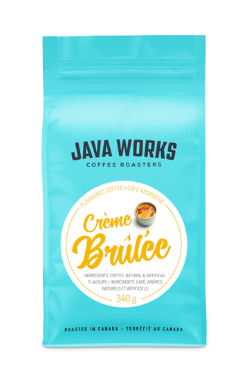 Java Works Coffee - Crme Brulee Flavored Coffee | 12 ounces | Medium Roast | Whole Bean | No Sugar Added