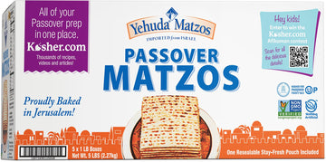 Yehuda Freshly Baked Passover Matzo, 1 Lb (5 Pack) | Bonus 1 Resealable Stay Fresh Pouch | Super Crisp & Delicious! | Fresh For 