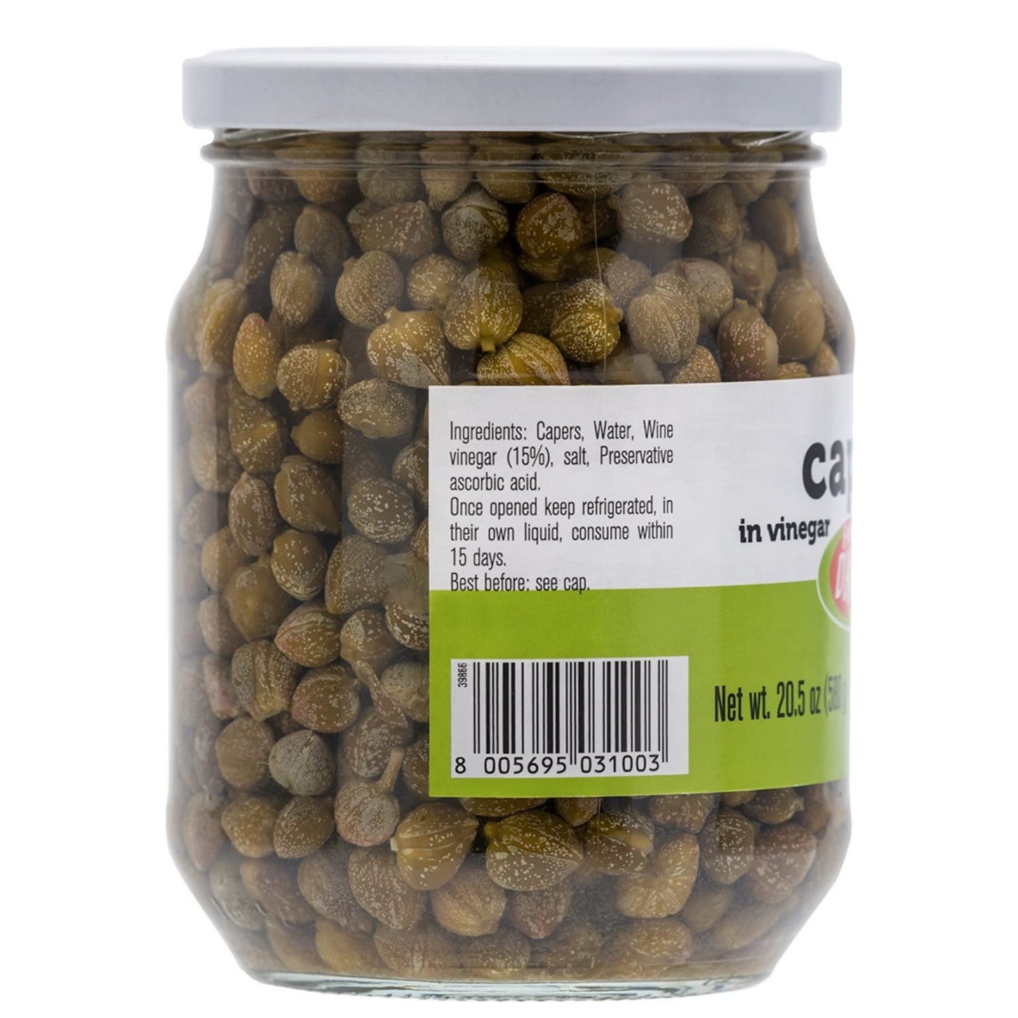 Capers, #9, Premium Quality Italian Capers In Brine, Jar, 20.5Oz,Non-Gmo, Product Of Italy, Fratelli D'Amico (20.5Oz)