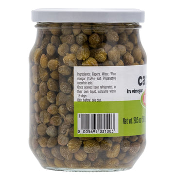 Capers, #9, Premium Quality Italian Capers In Brine, Jar, 20.5Oz,Non-Gmo, Product Of Italy, Fratelli D'Amico (20.5Oz)