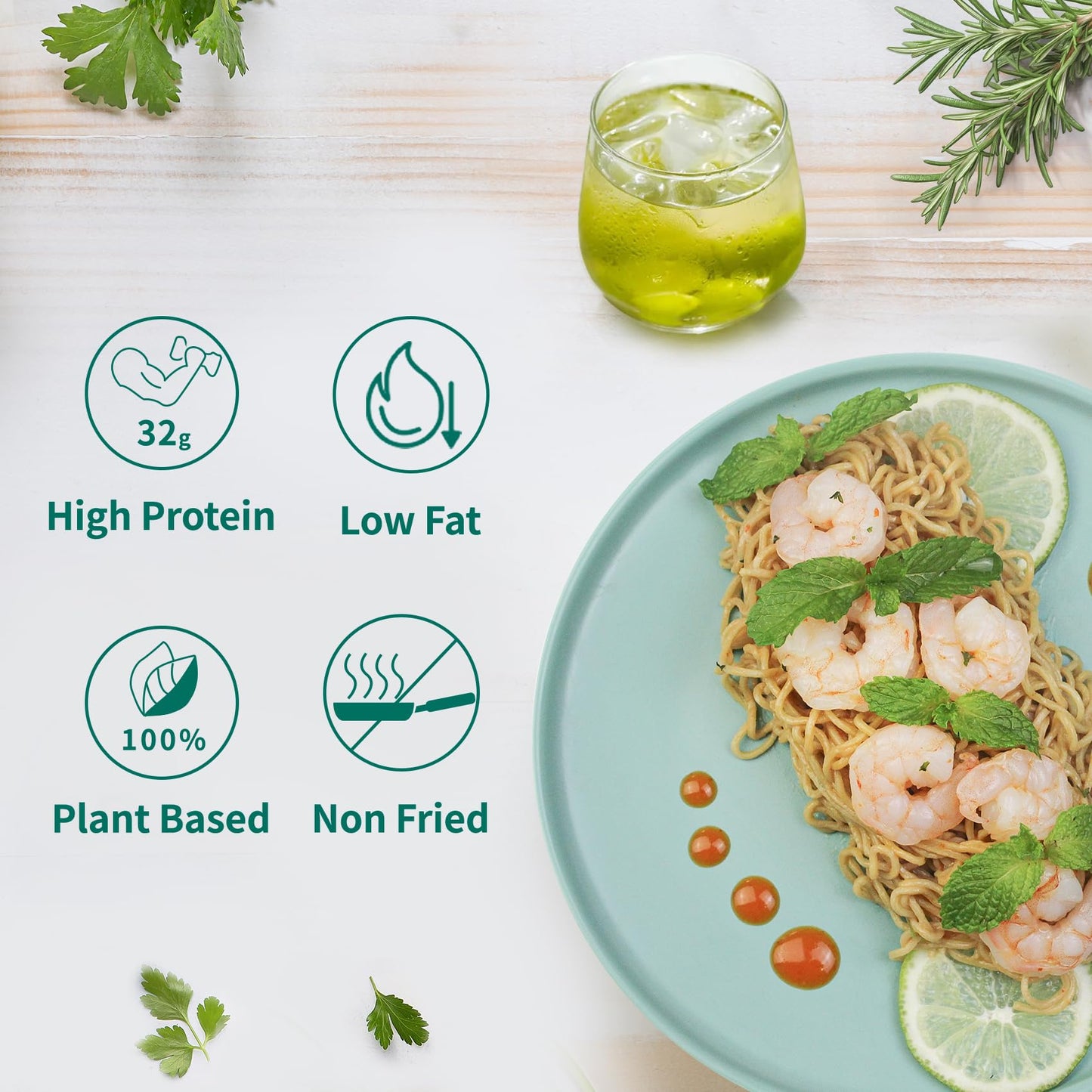 VOLO VERO Protein (32g) Ramen Variety Pack - Chicken  Spicy Beef  Kimchi  Curry   8 Packs Instant High Protein Ramen Noodles Soup  Plant-Based  Non-Fried  Vegan  Low Fat  Egg & Dairy Free Healthy Meal