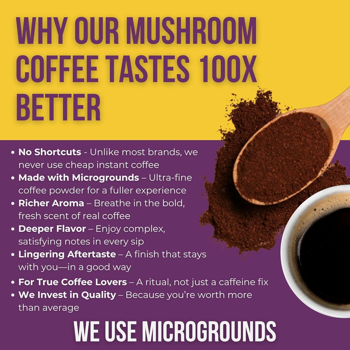 Grateful Earth Mushroom Coffee, Coconut Instant Coffee with Cinnamon & Turmeric, 40 Count (Pack of 2)
