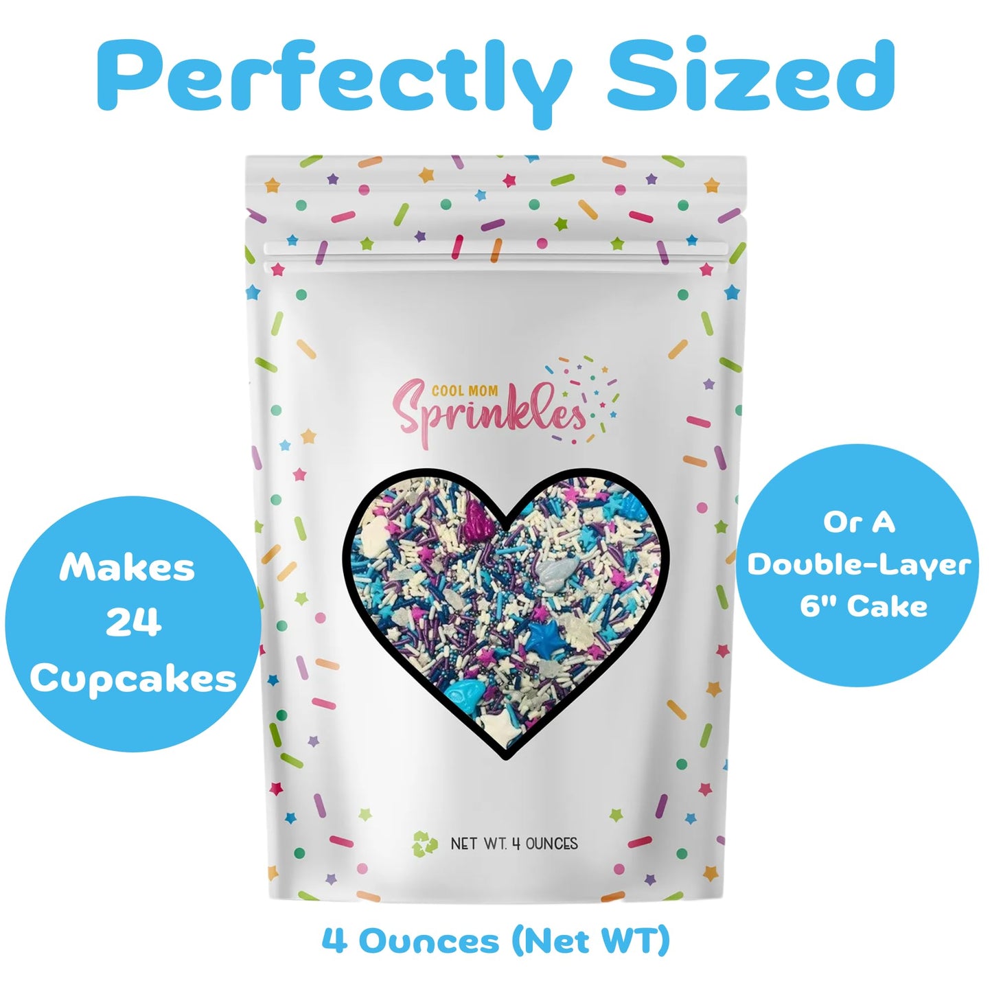 Cool Mom Sprinkles Alien UFO Sprinkles - 4 oz. Gluten-Free Spaceship Themed Cake Decorations