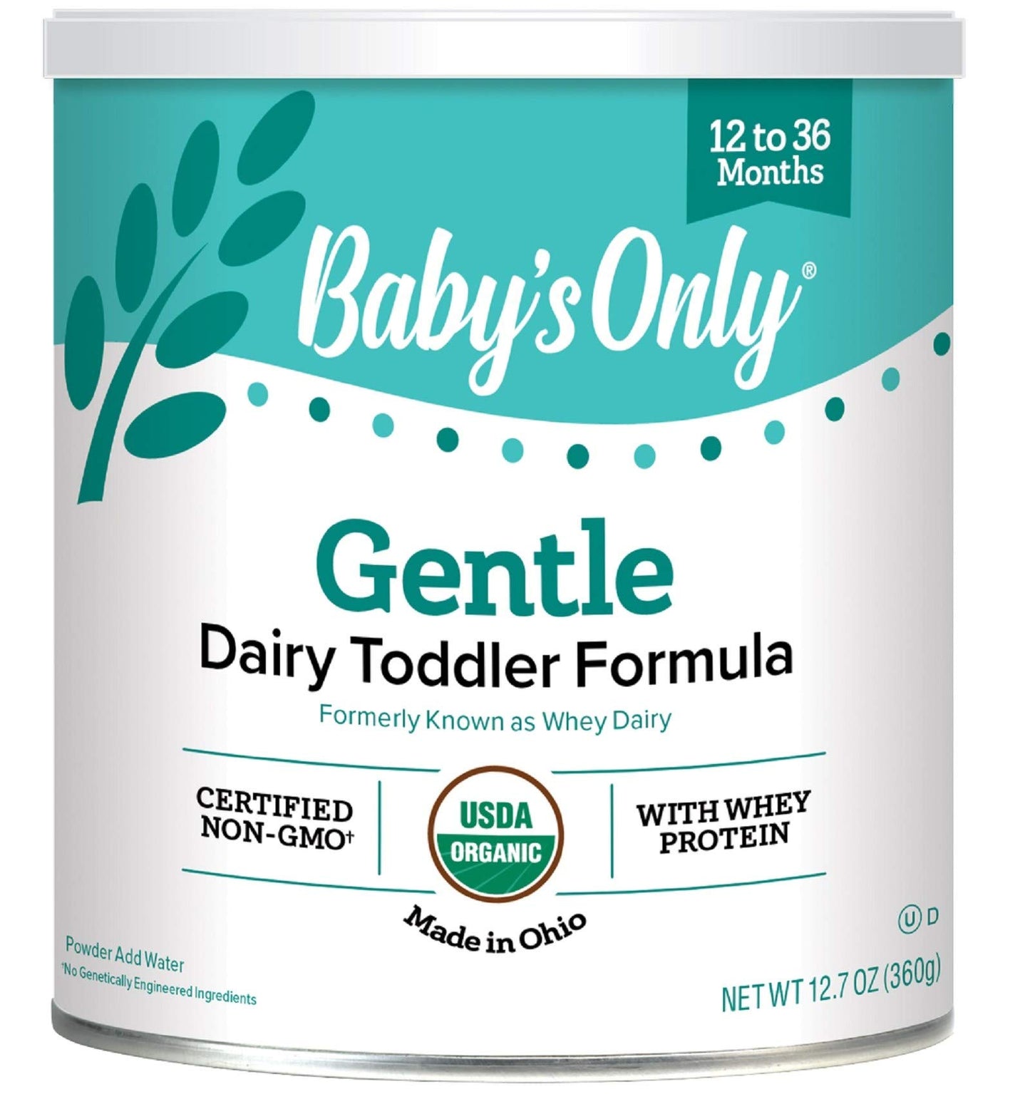 Baby'S Only Organic Whey & Dairy Protein Gentle Toddler Formula, 12.7 Oz (Pack Of 1)   Usda Organic  Clean Label Project Verifie