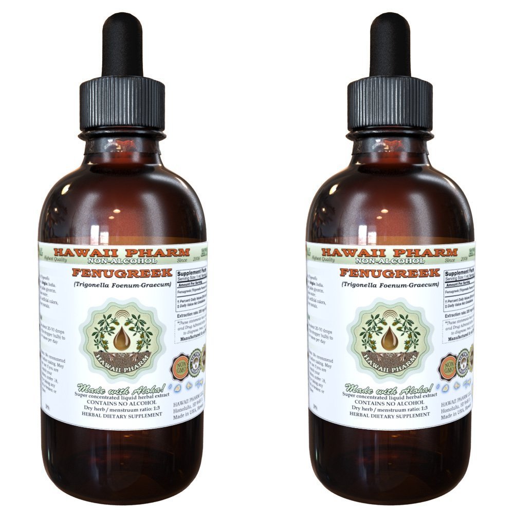 Hawaii Pharm Organic Fenugreek Liquid Extract Dried Fruit Glycerite 2x4 oz