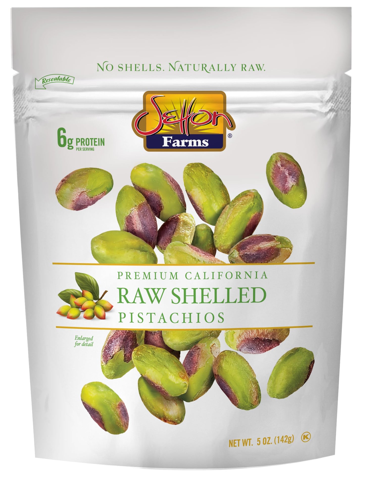 Setton Farms Shelled Pistachios, Non-GMO, Gluten Free, Vegan, 5 Oz, Raw
