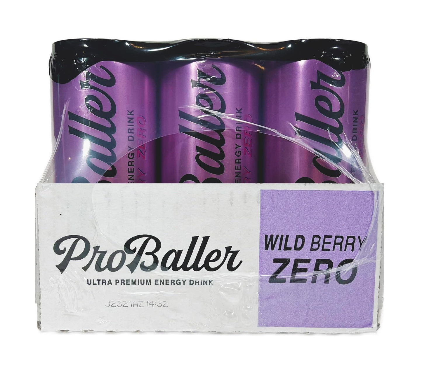PROBALLER Ultra Premium Energy Drink - Wild Berry ZERO - 12 fl oz (Pack of 15) - NSF SPORT CERTIFIED, Natural Ingredients, Purple