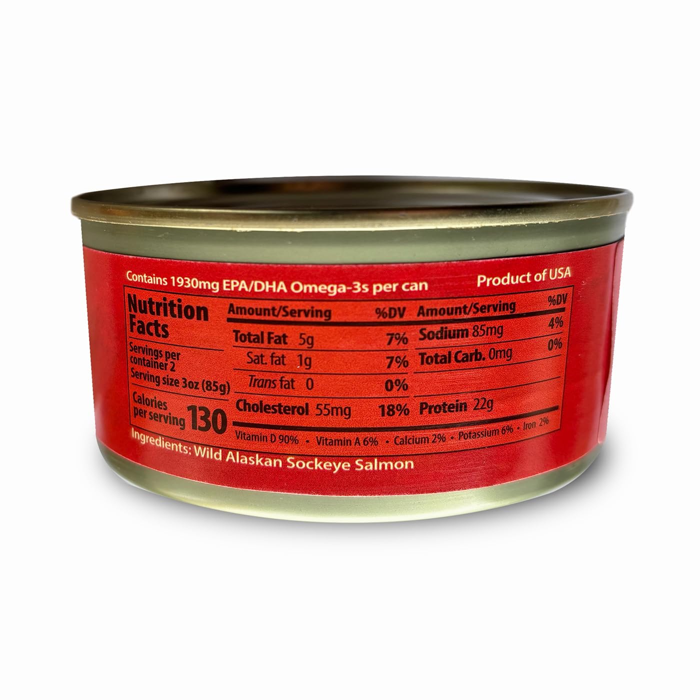 Pure Alaska Salmon Co. NO SALT ADDED Wild Alaska Sockeye Salmon, Skinless & Boneless, Gluten Free, 12-pack 6 oz Cans, Kosher, Sustainable