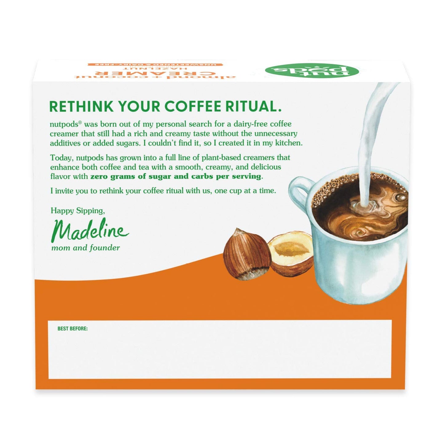 Nutpods Hazelnut Creamer - Unsweetened Non Dairy Creamer Made From Almonds And Coconuts - Keto Creamer, Whole30, Gluten Free, Non-Gmo, Vegan, Sugar Free, Kosher (4-Pack)