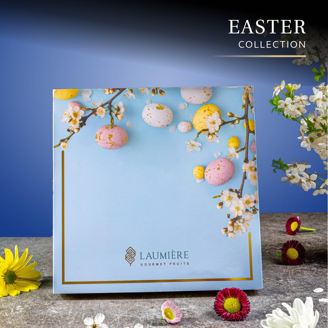 Laumiere Gourmet Fruits - Spring Collection - Square (16 Pcs.) - Easter - Dried Fruits And Nuts Basket - Box - Hamper - Healthy