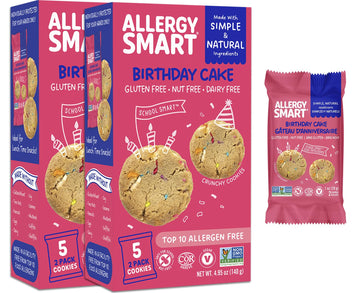 Allergy Smart Crunchy BIRTHDAY CAKE Cookies | Gluten Free, Nut Free, Egg Free, Dairy Free, Kosher, Celiac Safe | Delicious Vegan