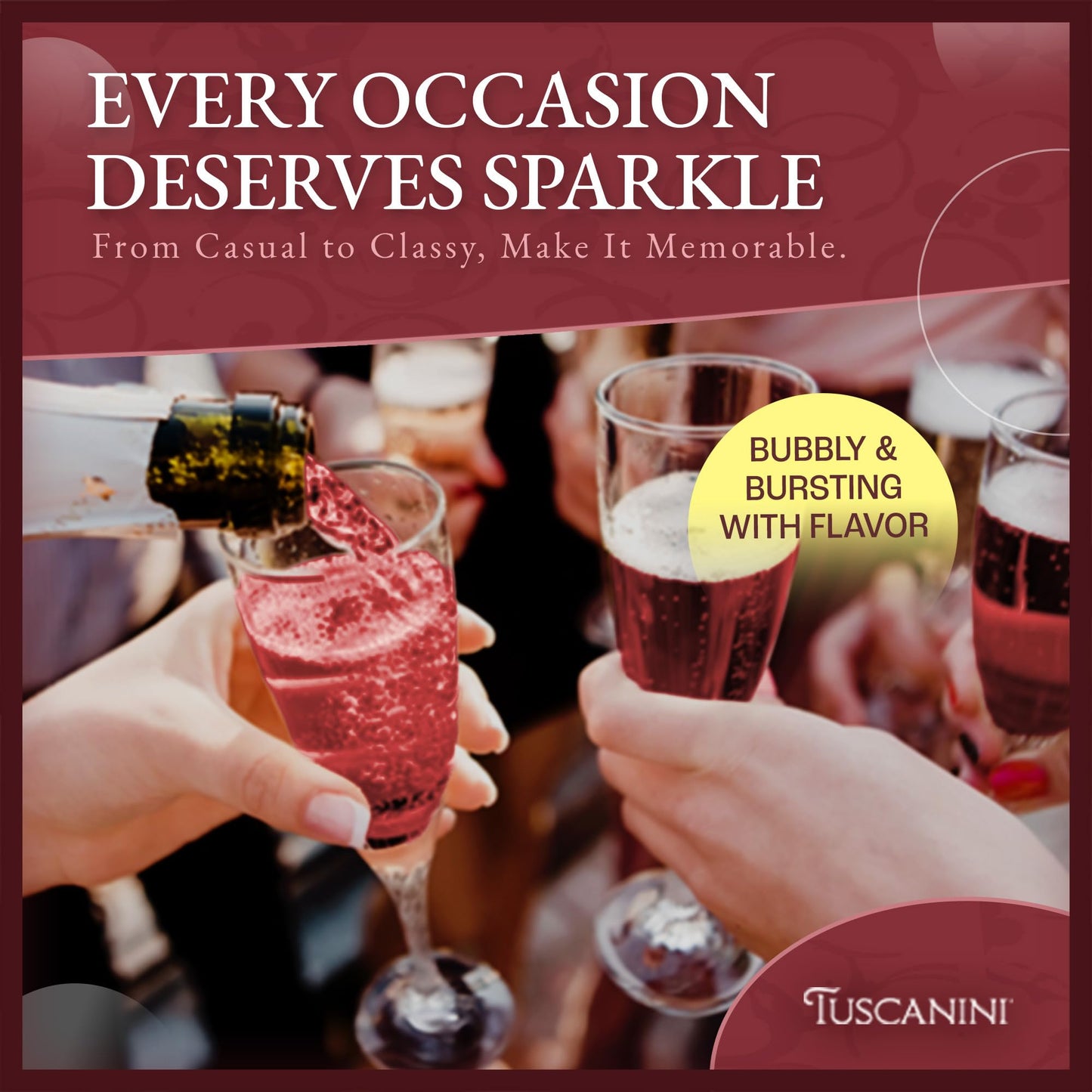 Tuscanini Sparkling Rose G  Juice, Non-  ic Celebration Drink, 25.4oz (2 Pack)