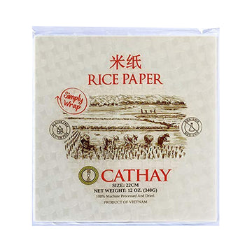 Cathay Fresh Spring Roll Rice Paper Wrappers, Gluten-Free, Low Carb, 30 Sheets, 12 Ounce