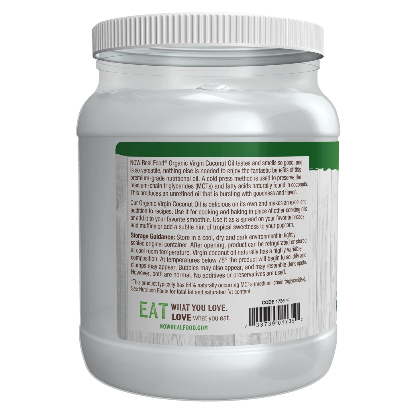 NOW Foods, Certified Organic Virgin Coconut Cooking Oil, Cold-Presesed and Unrefined, Trans Fat Free, 100% Pure and Certified No