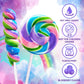 EORA Rainbow Twisty & Swirl Lollipops 32pk - Blueberry, Individually Wrapped Mermaid Party Supplies