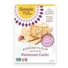 Simple Mills Almond Flour Crackers, Parmesan Garlic, Gluten Free, Flax Seed, Sunflower Seeds, Corn Free, Good for Snacks, Made w