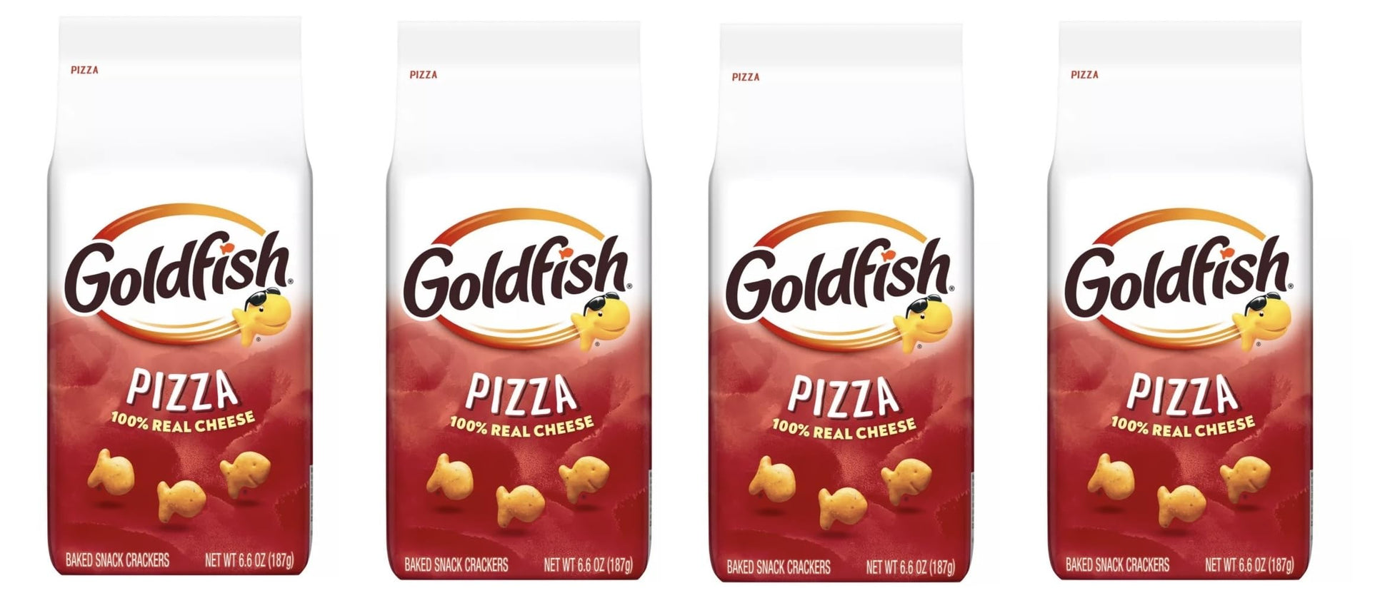 Goldfish Crackers - 4 bags - Free of Dyes (Pizza 6.6oz)