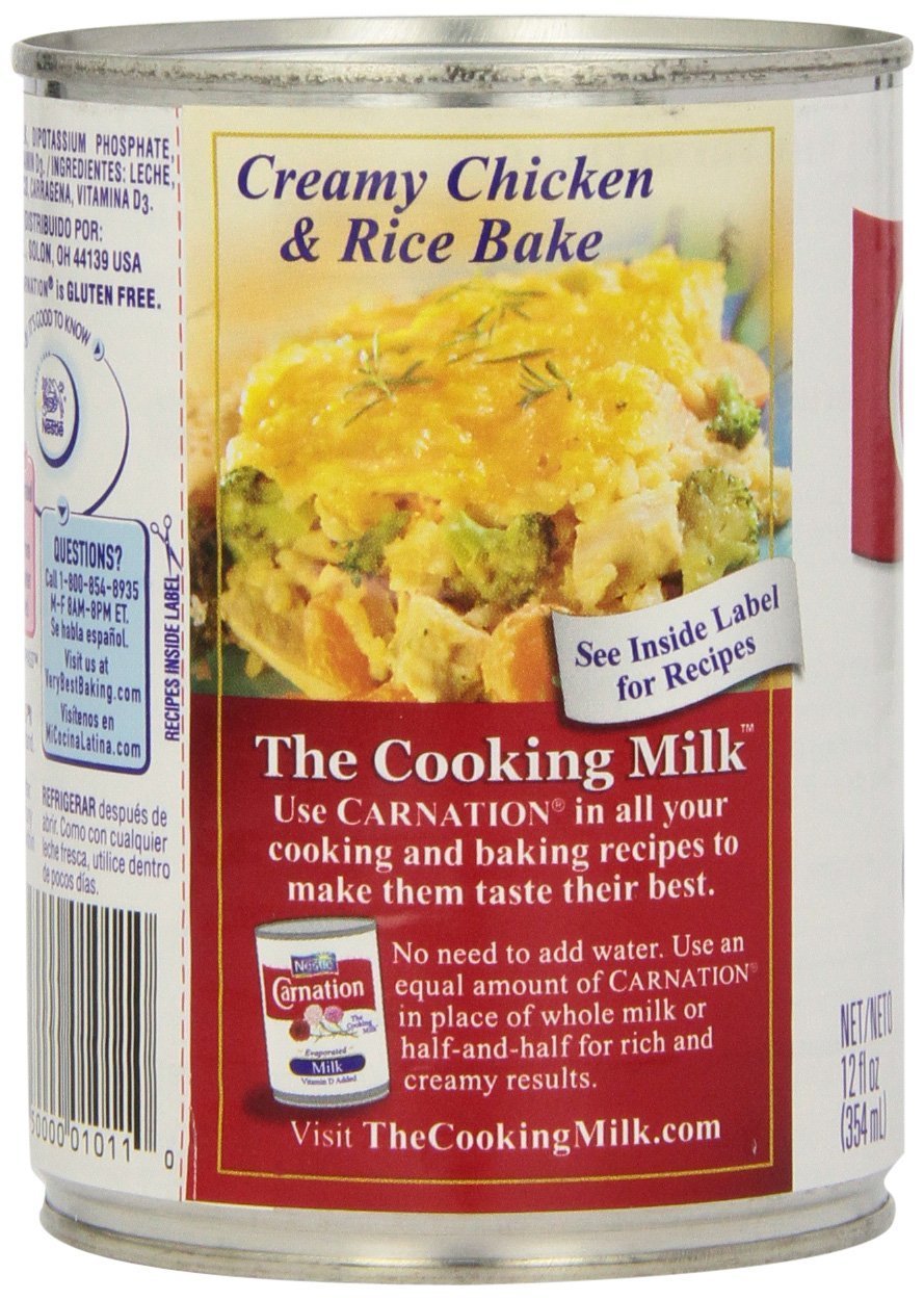 CARNATION Evaporated Milk 12 Fluid Ounce Each 24 Cans per Case