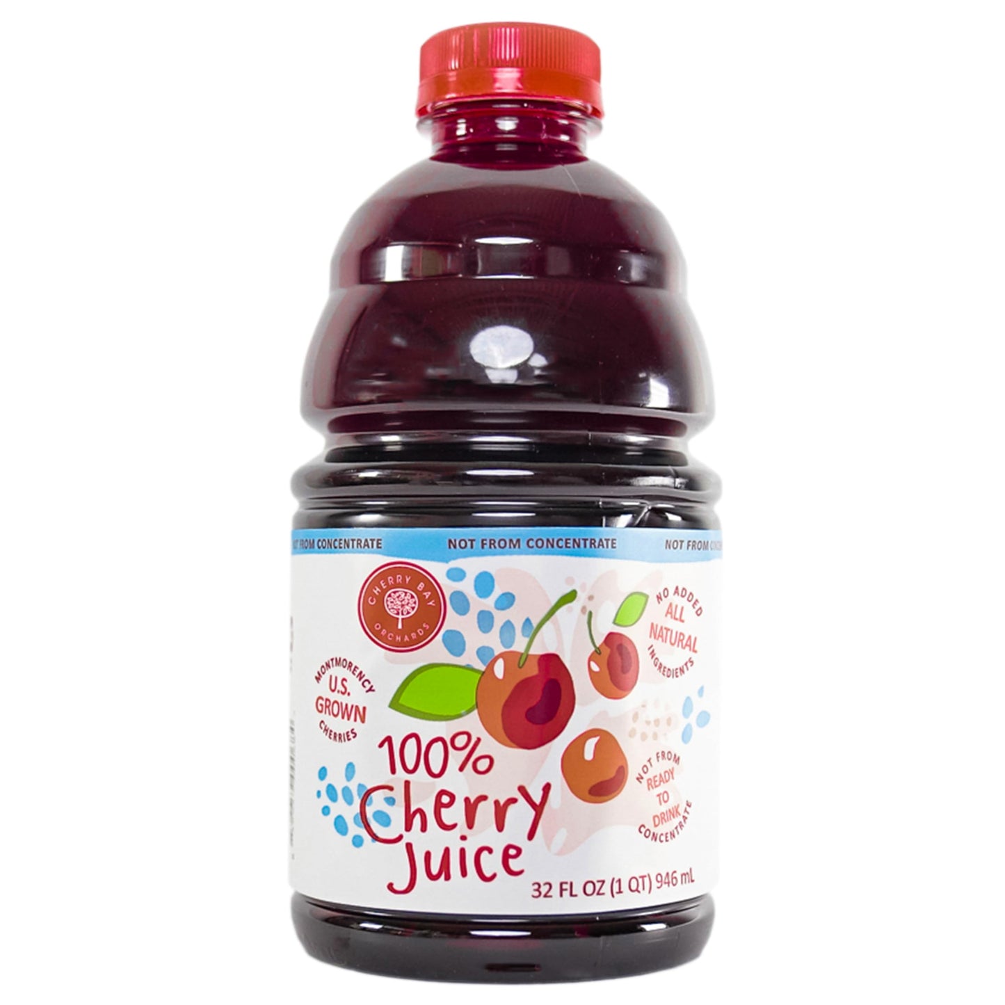 Cherry Bay Orchards Tart Cherry Juice - 100% Natural, Gluten-Free, Non-GMO, 32 Fl Oz Bottle