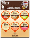 Tejava Tea Variety Pack, 52Ct. 6 All Natural Unsweetened Flavored Recyclable Single Serve Assorted Variety Pack Black Tea Pods,