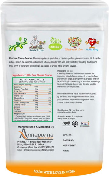 B Naturall Cheddar Cheese Powder | Cheese Powder For Popcorn - 100 Gm By B Naturall