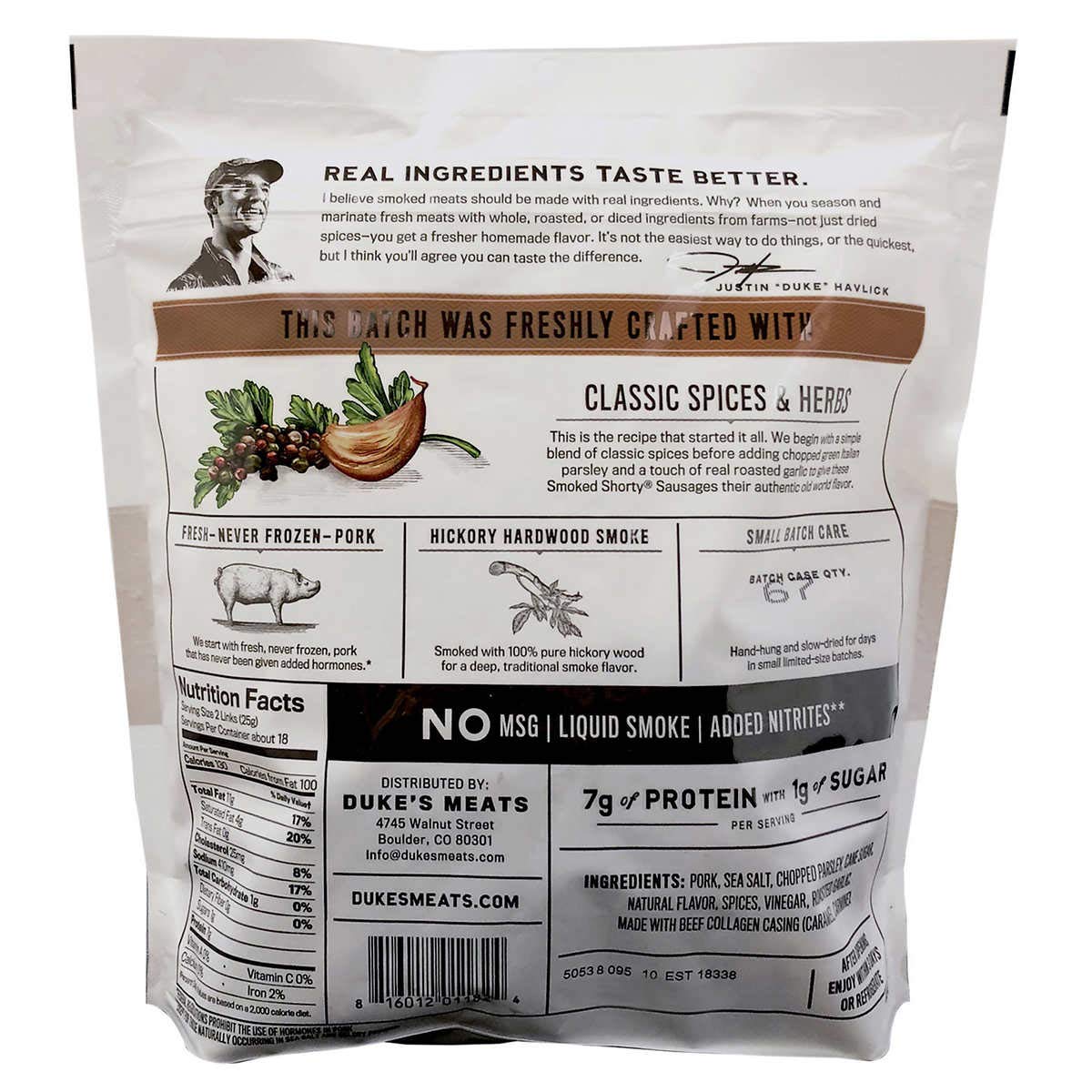 Product Of Duke Shorty Smoked Sausage Original, Gluten-Free, 16 Ounces