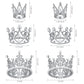 Moxweyeni 6 Pcs Crown Cake Topper Set - Artificial Pearl & Rhinestone - Silver Tiara for Birthday, Wedding & Baby Shower Decorations