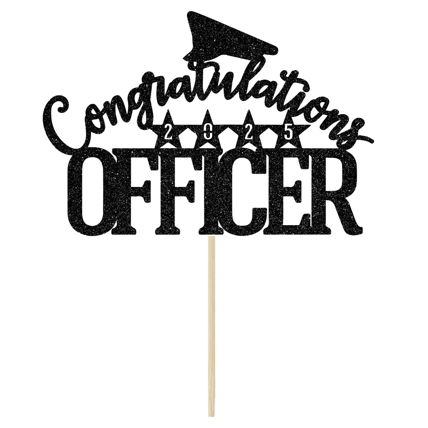 Congrats Officer 2025 Cake Topper, Officer Graduation Party Decorations, Officer Cake Decor 2025, Police College School Graduati