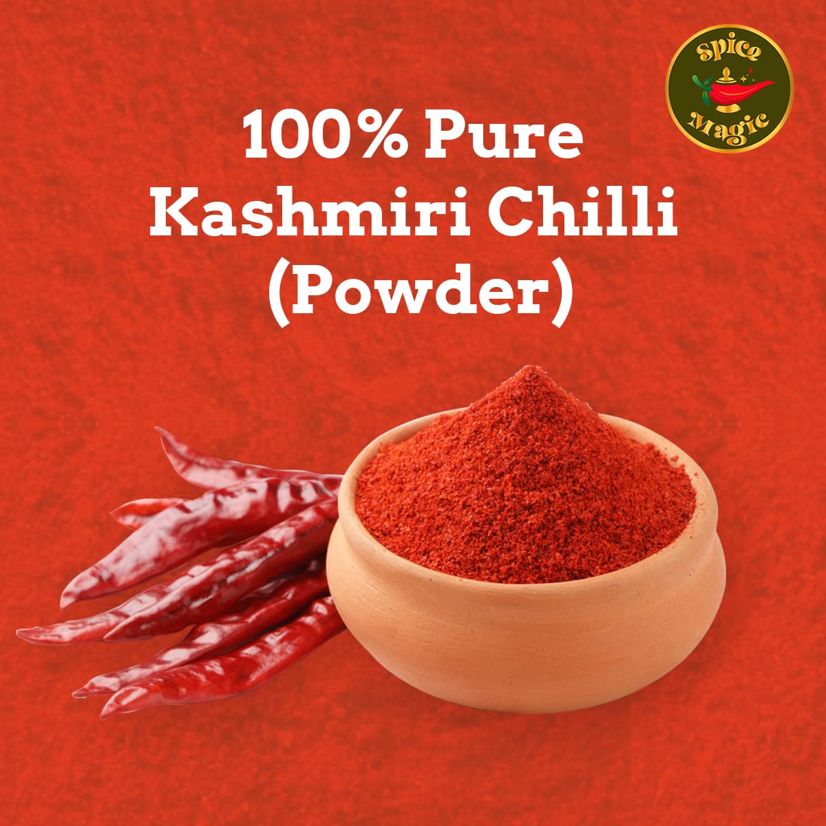 Spice Magic Kashmiri Chilli Powder (Kashmiri Mirch Powder) ~ 100% Pure, Aromatic & Natural I Non-Gmo I Indian Origin (7Oz (200G)