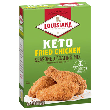 Louisiana Fish Fry Products Classic Fried Chicken Keto Seasoned Coating Mix – 5 Oz, Pack Of 6 – Bake, Deep Fry, & For Use In Air Fryer – Delicious & Crunchy Texture