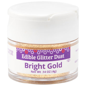 DecoPac Edible Glitter Dust | Bright Gold | Edible Sparkle Powder For Cake Decorating, Cakes, Cupcakes, Cookies, and Donuts - 4g