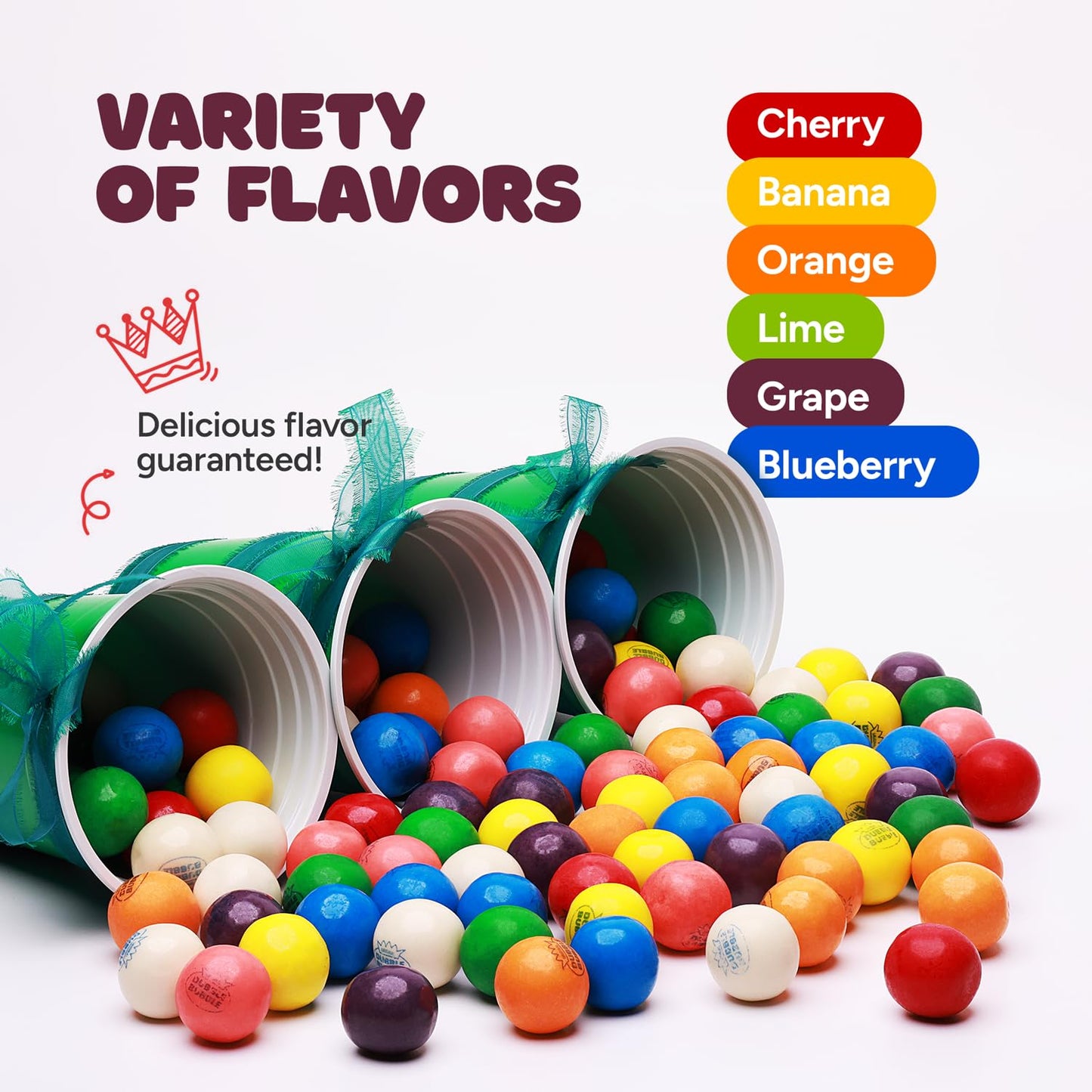 gumballs for gumball Machine - 1 Inch Large gumballs - King gumballs in Bulk - 2.5 Lb gumball Machine Refills - 140 Pcs giant gu