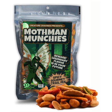 Mothman Munchies Gourmet Trail Mix for Scary Movie Lovers Halloween Basket Ideas for Men Weird Cryptid Stocking Stuffers Spicy S