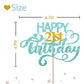Sky Blue Glitter Happy 21St Birthday Cake Topper, Twenty One Years Old Birthday Party Cake Decor, Gold Number 21 Birthday Party