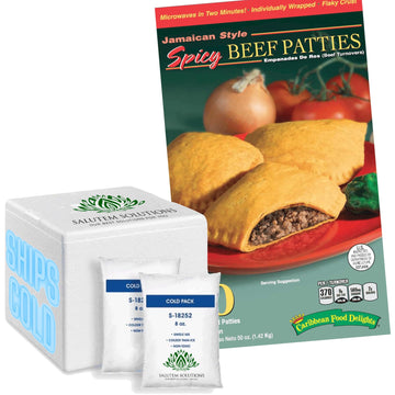 Jamaican Style Patties, Baked (Spicy), individually Wrapped Patties (10)