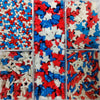 Homankit Patriotic Sprinkles Fourth of July Red White Blue Nonpareils Sprinkle Edible Stars Jimmies Sprinkles for Baking Decorat