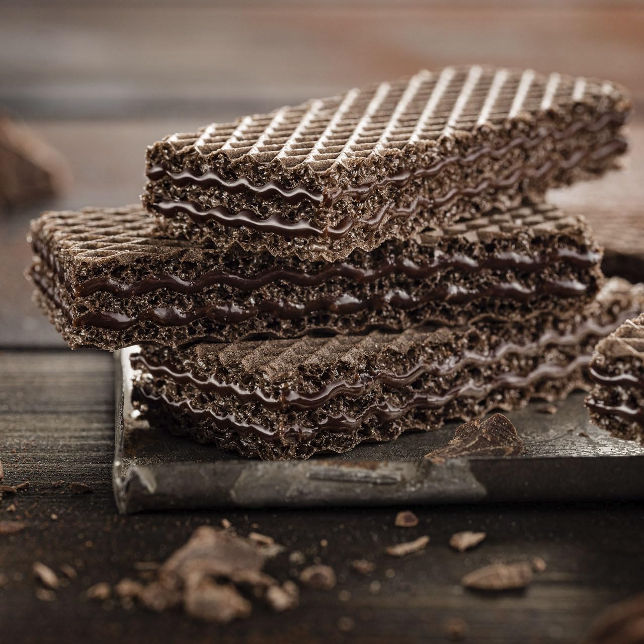 Loacker Classic Double Choc Wafers - Premium Crispy Cocoa Wafer Cookies with Chocolate Cream Filling - Multipack of 12 Snack Pac