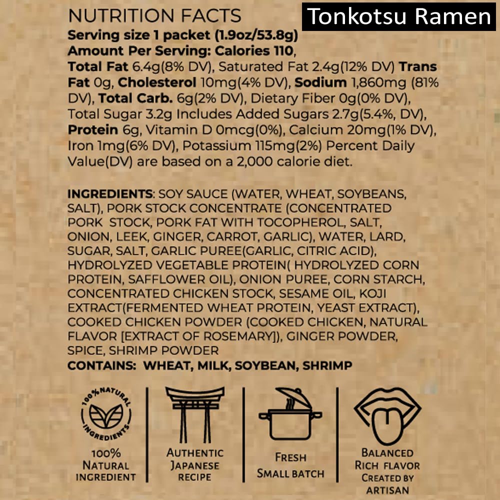 Kitchen Kurume Tonkotsu Ramen Broth Concentrate (Pack Of 6) & Miso Ramen Soup Base Concentrate (Pack Of 4) Assorted, Made In Usa