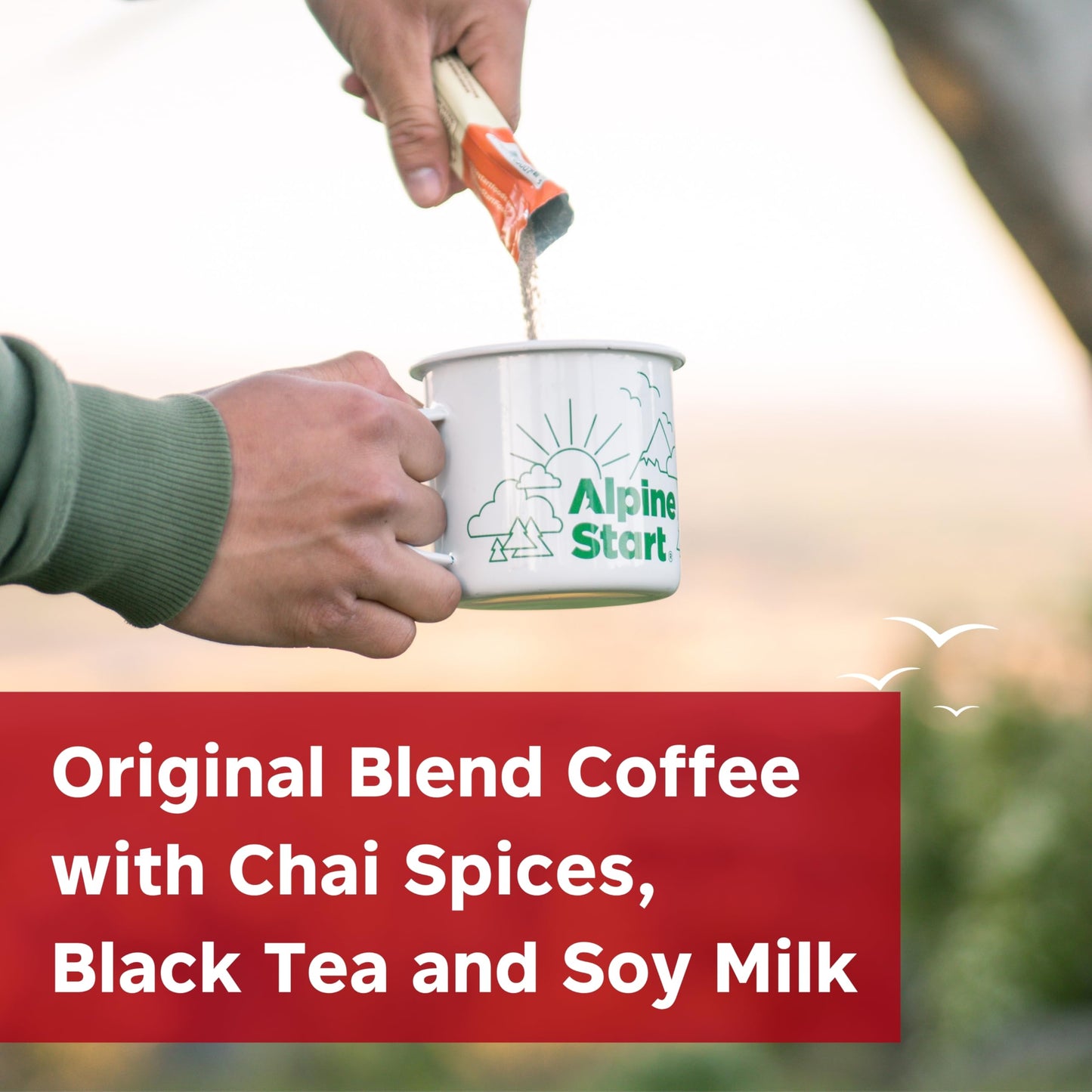 Alpine Start Instant Dirty Chai Latte, Vegan Coffee with Chai Spices, 0.7 Oz Pack of 5