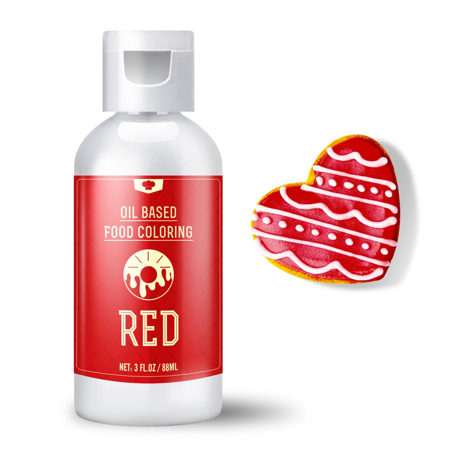Vividye Oil Based Food Coloring - 88ml Red Fat Soluble Dye for Chocolate, Candy Melts, Baking, Cake, Cookie, DIY Fondant, Macaron