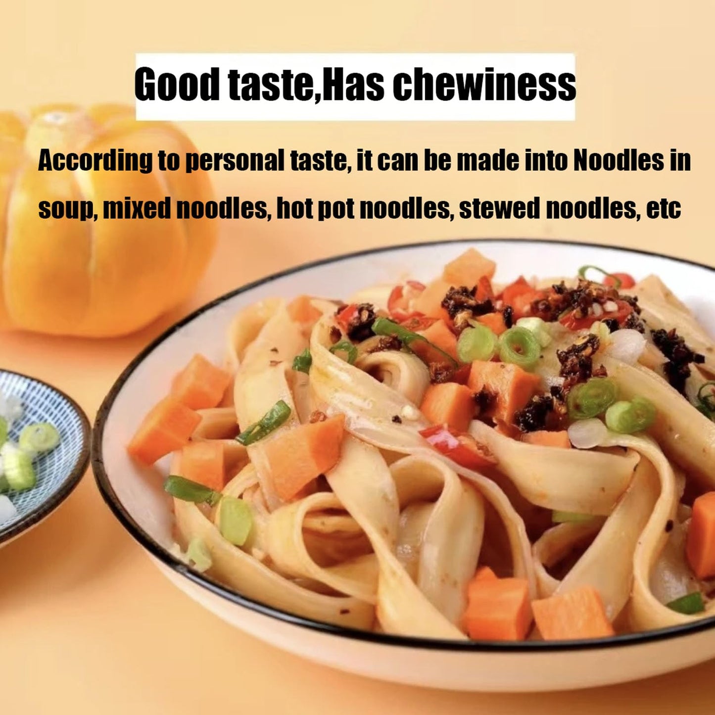 QIXINLIZYY cutting too Sliced Noodles, Vegetarian Wavy Cut, 17.63 oz, Non-Fried, Air-Dried, Springy Chewy Texture