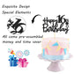 Black Glitter Happy 16Th Birthday Cake Topper, 16Th Anniversary, Sweet 16, Cheers To 16 Years Party Decorations