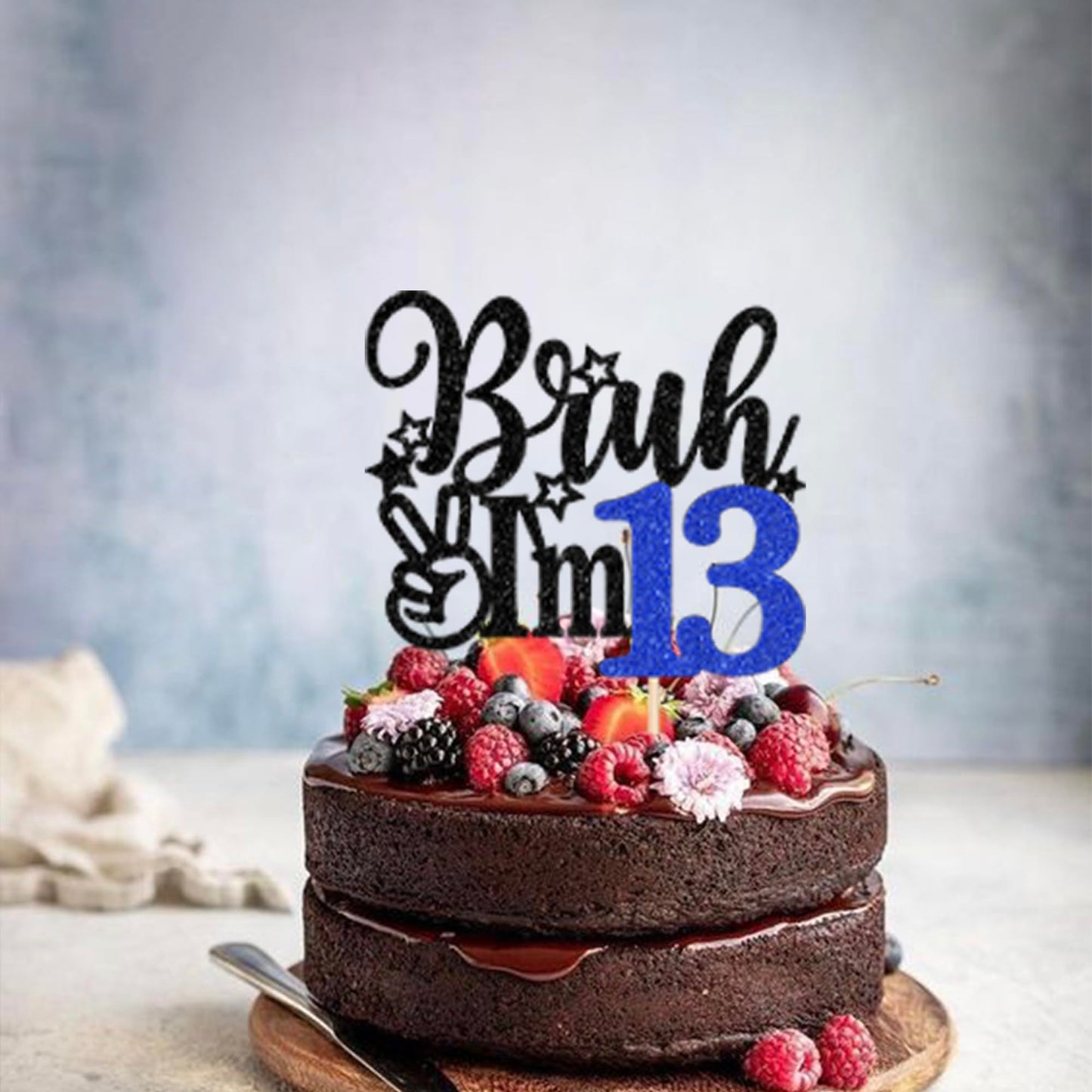 Rssta i Cake Topper - 13th Birthday Decoration - Blue - Model XM1222-13