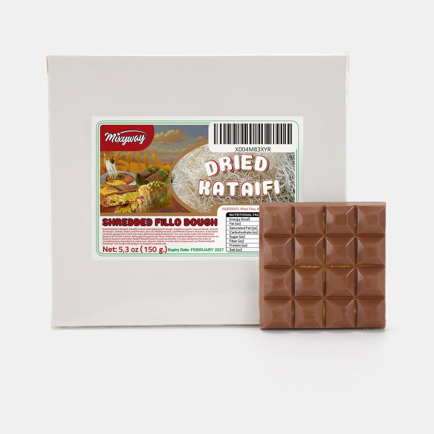 Kataifi Shredded Fillo Dough For Dubai Chocolate Bar Pistachio 5.3 Oz (150 Gr.) Kadayif For Knafeh Pistachio Chocolate Bar Pastr