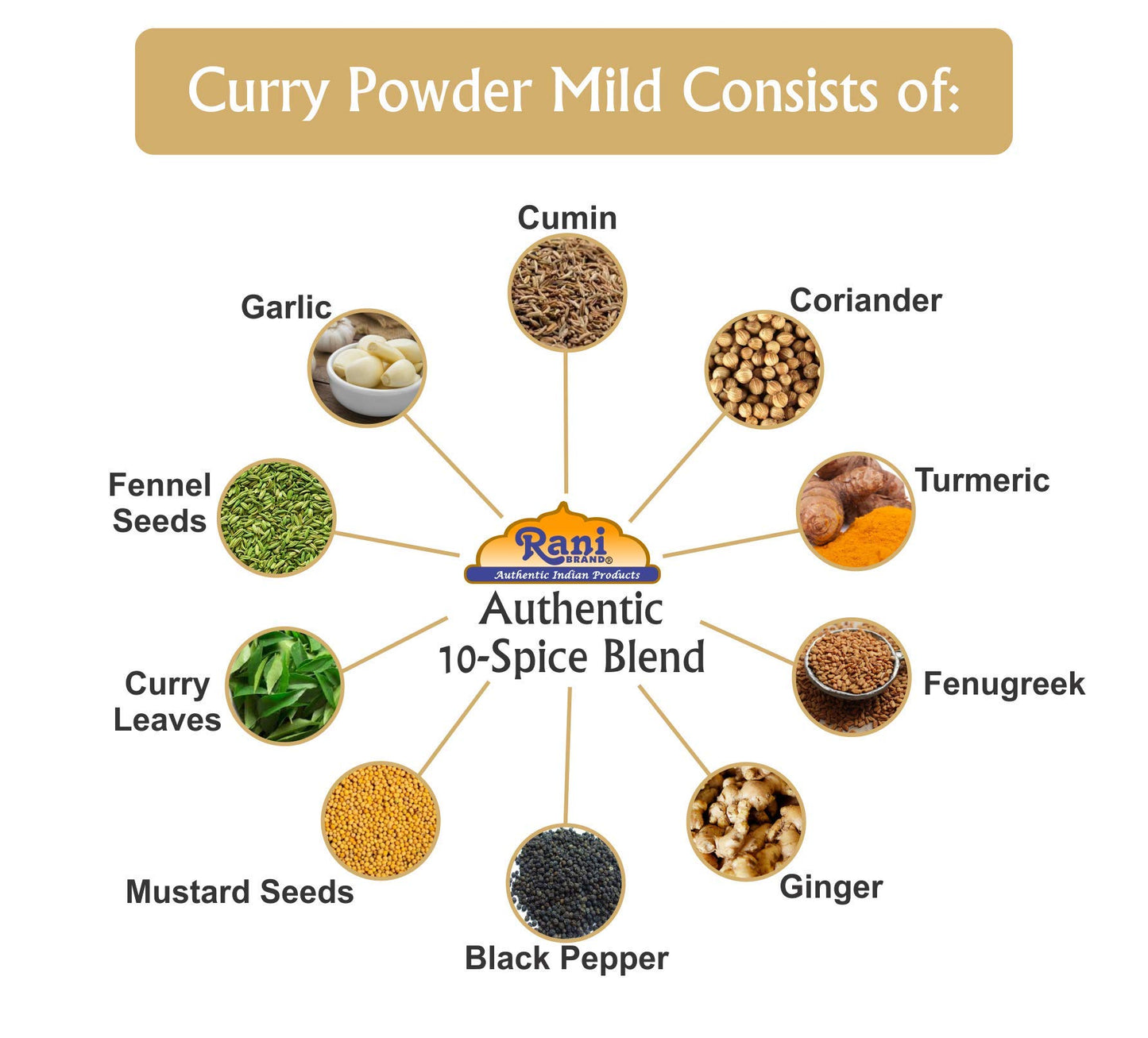 Rani Curry Powder Mild (10-Spice Authentic Indian Blend) 400Oz (25Lbs) 11.36Kg Bulk Box ~ All Natural | Salt-Free | No Chili Or