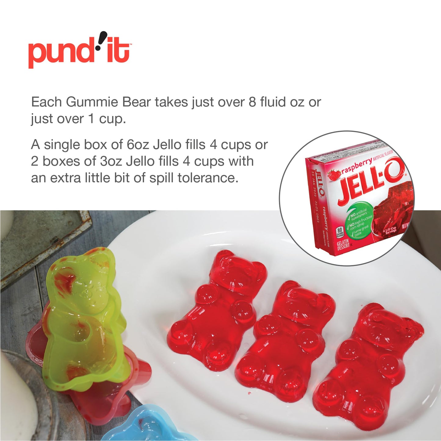 Pundit Giant Gummy Bear Mold, Set of 4 Big Gummy Bear Makers