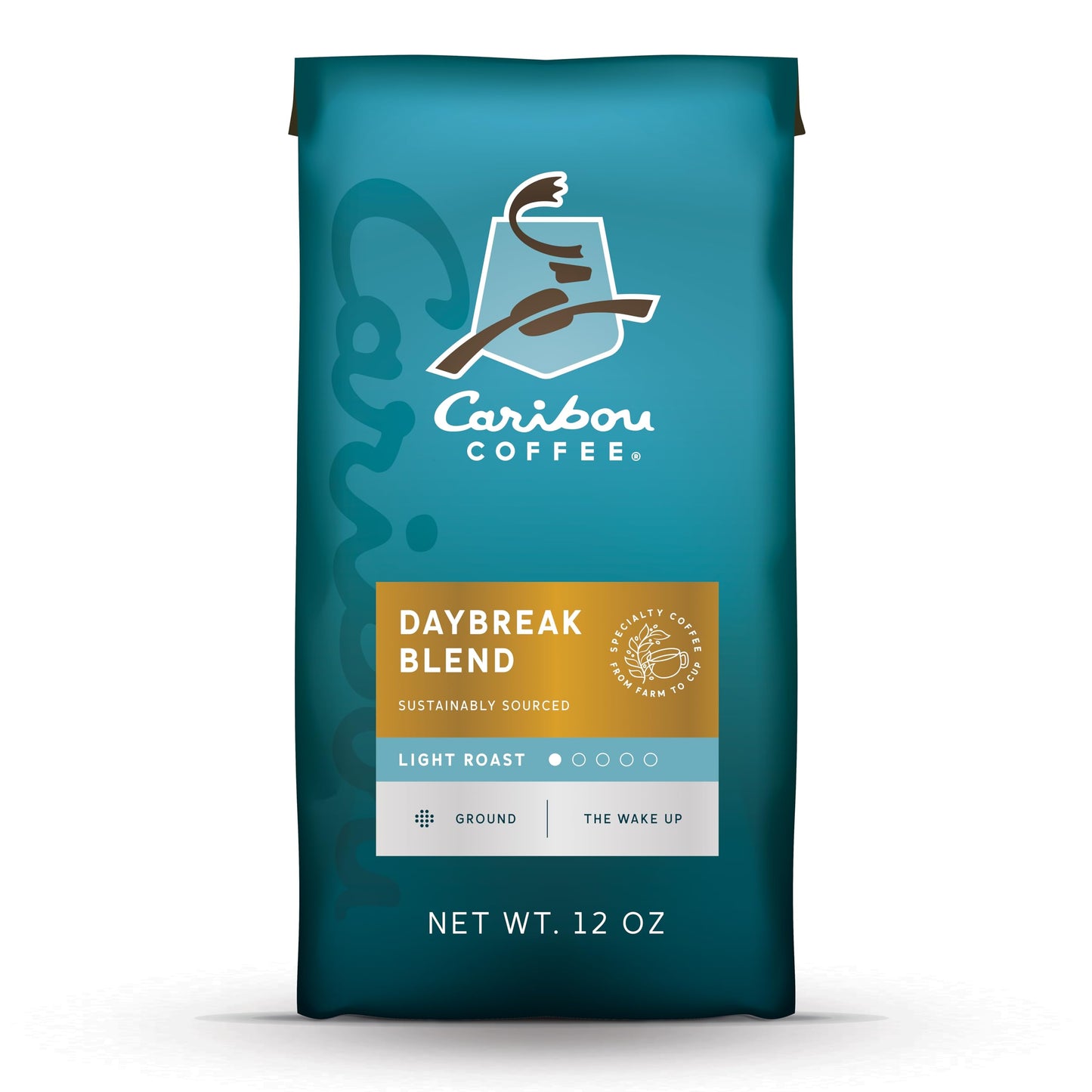 Caribou Coffee Decaf Ground Coffee Blend, 12 Ounce, Beige and Yellow, Model 505547