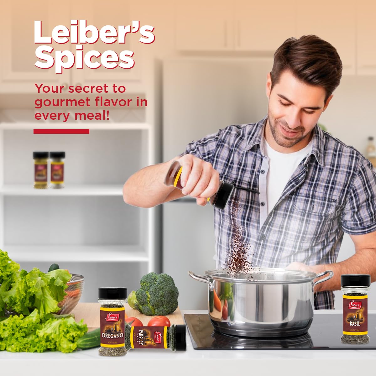 Lieber'S Spice Set, Complete New Home Starter Seasoning Kit, 6 Piece Herbs Gift Set Featuring Oregano, Basil, Parsley Flakes, Ro