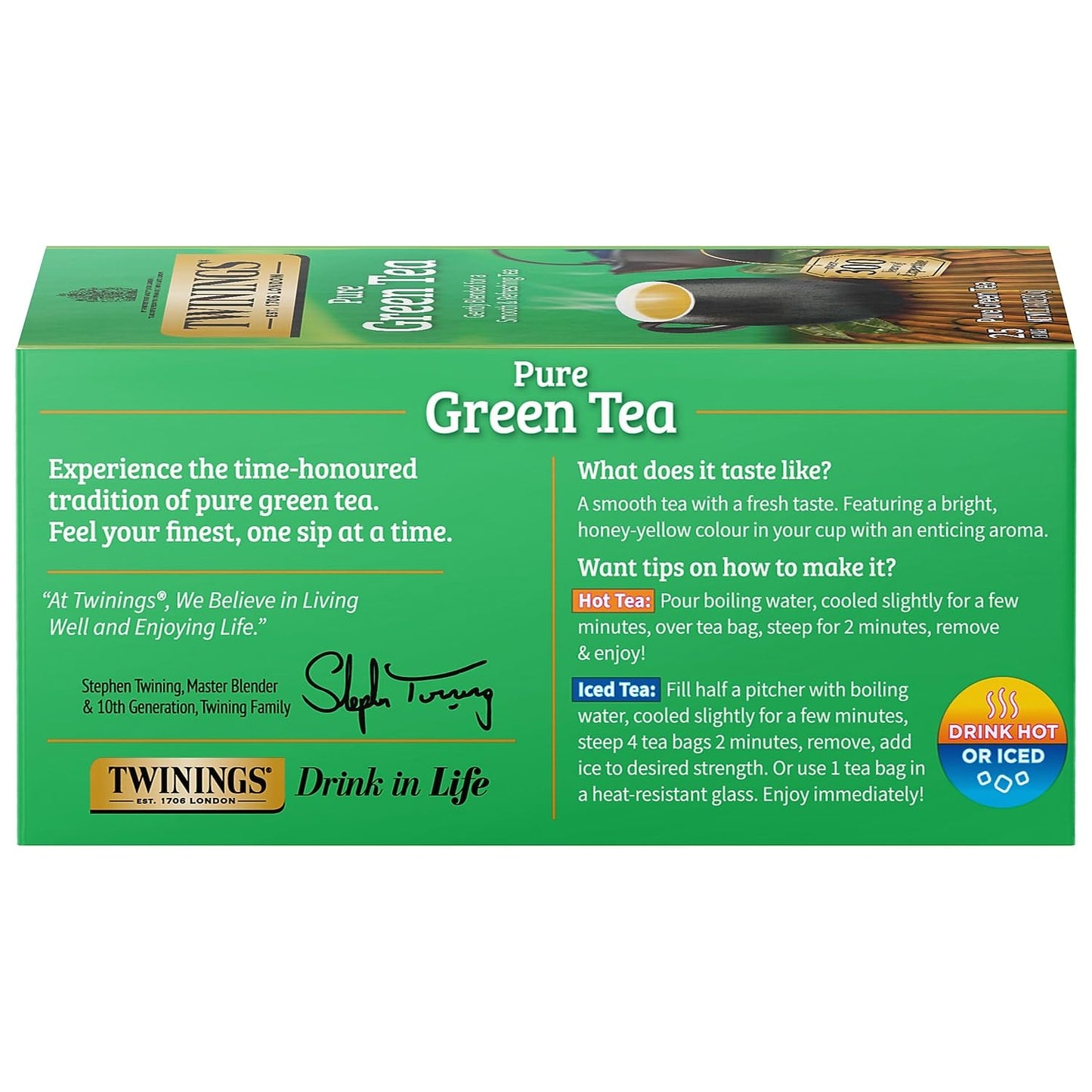 Twinings 09187 Tea Bags, Green, 1.76 Oz, 25/Box